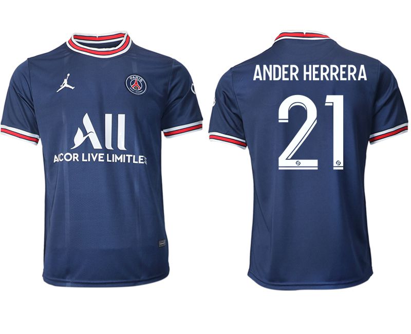 Men 2021-2022 Club Paris St German home aaa version blue #21 Soccer Jersey->paris st german jersey->Soccer Club Jersey